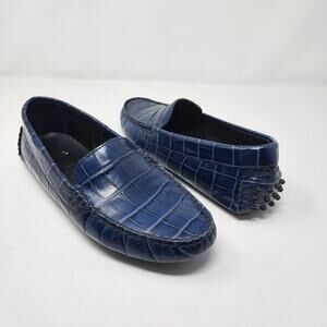 M. Gemi "The Feliz" Blue Leather Driving Loafers Size Euro 38